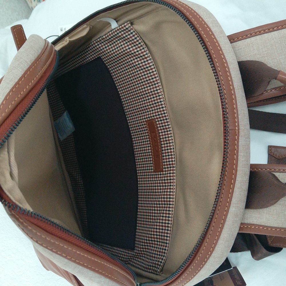 Boconi recycled polyester & leather travel Backpack - Picture 12 of 17